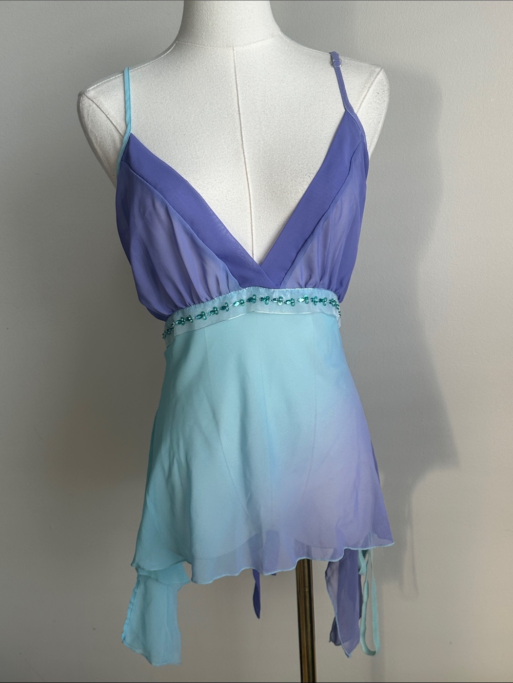 Y2K Intimate Attitudes Chemise Women 1X Nightie + Panty Beaded Fairy Whimsical
